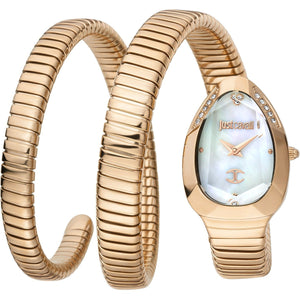 Just Cavalli Glam Evo 4 Mother of Pearl Dial Rose Gold Steel Strap Watch for Women - JC1L209M0055