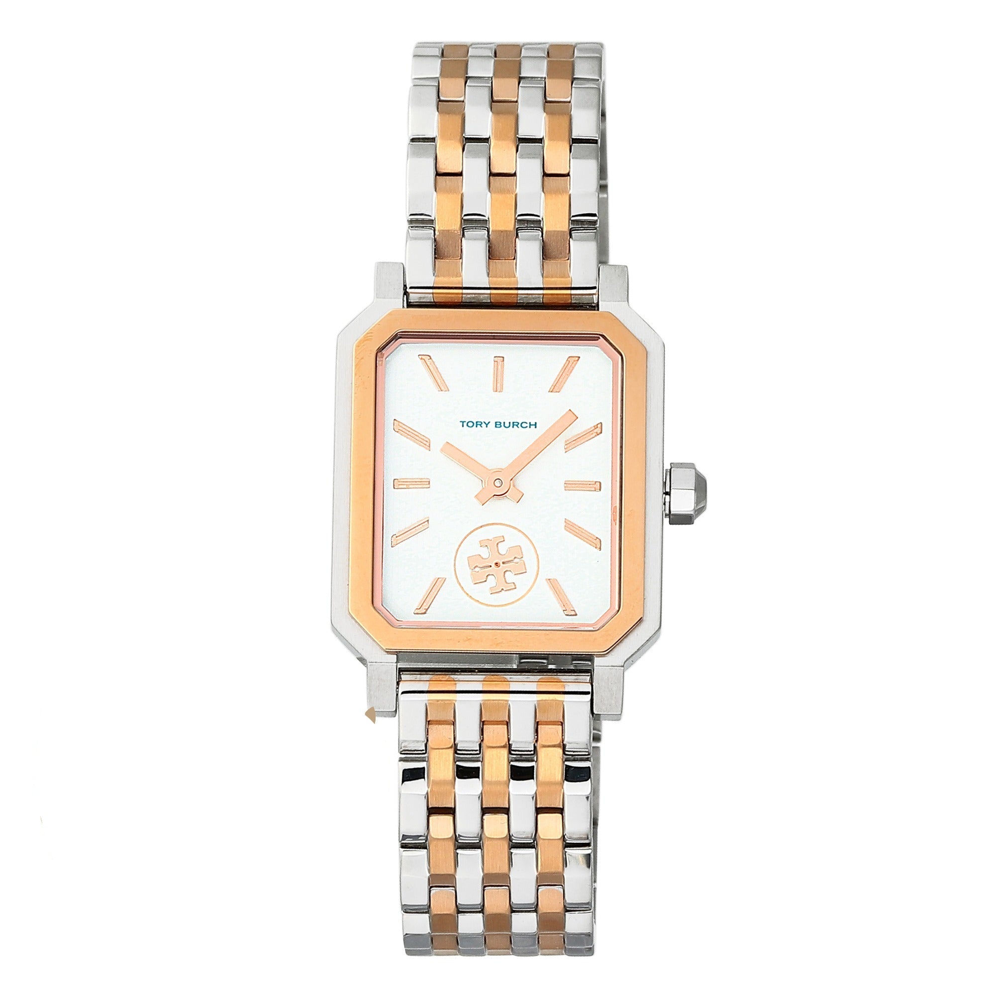 Tory Burch Robinson White Dial Two Tone Steel Strap Watch for Women - TBW1509