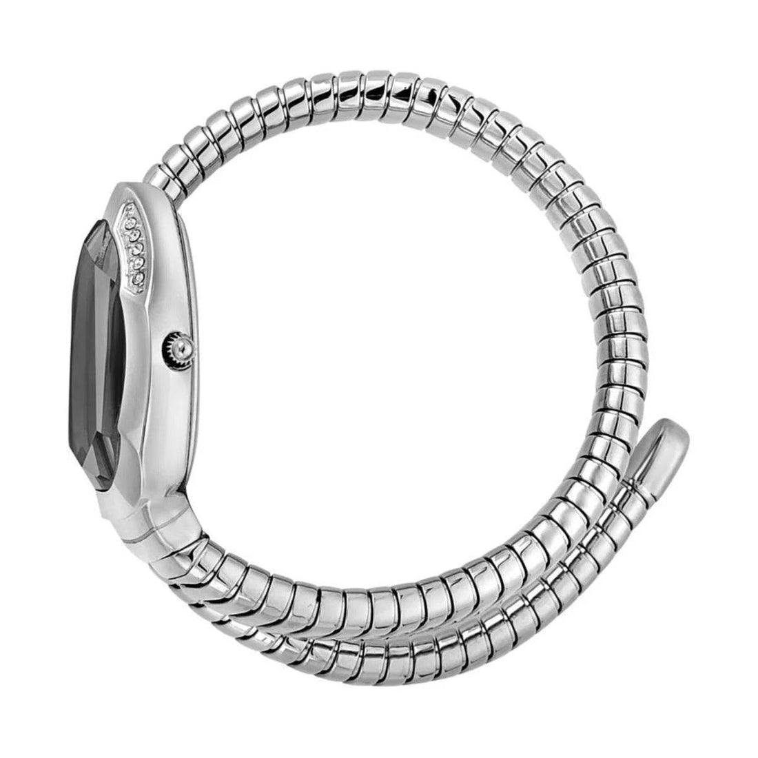 Just Cavalli Serpente Metallica Black Dial Silver Steel Strap Watch for Women - JC1L208M0025