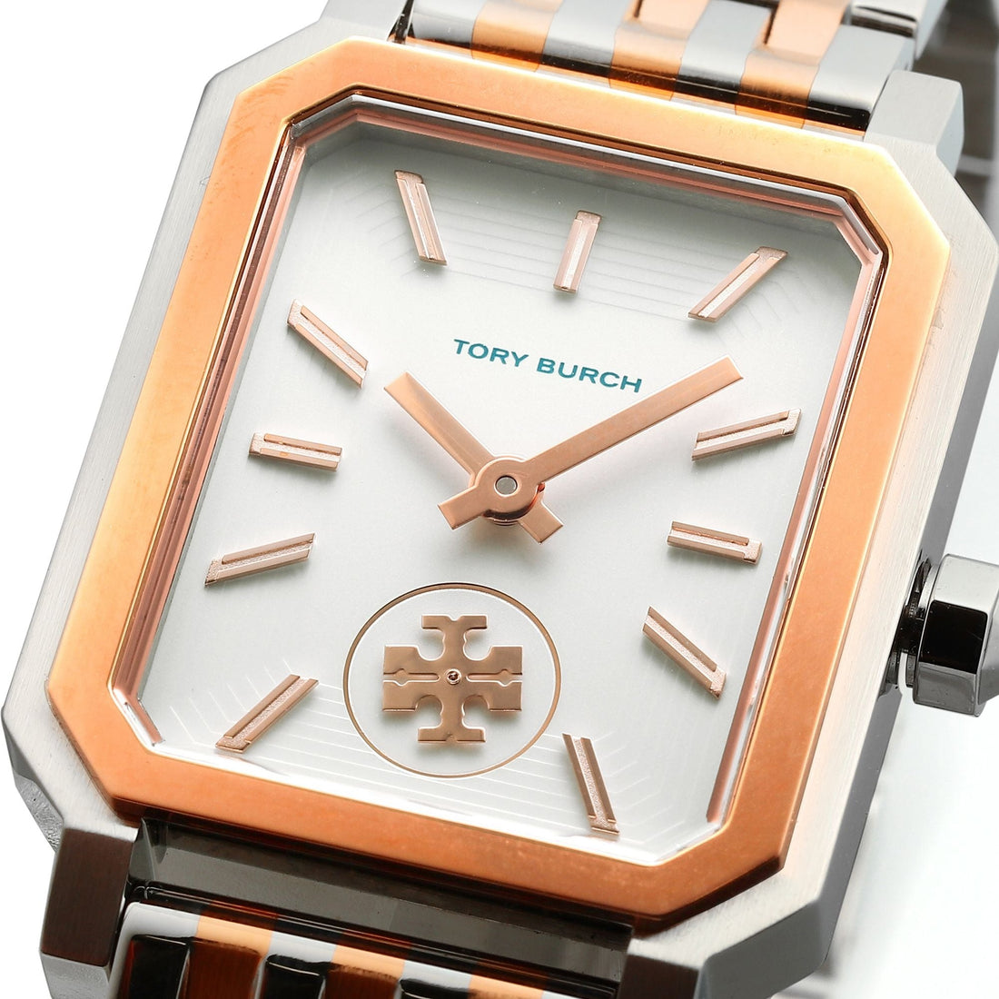 Tory Burch Robinson White Dial Two Tone Steel Strap Watch for Women - TBW1509