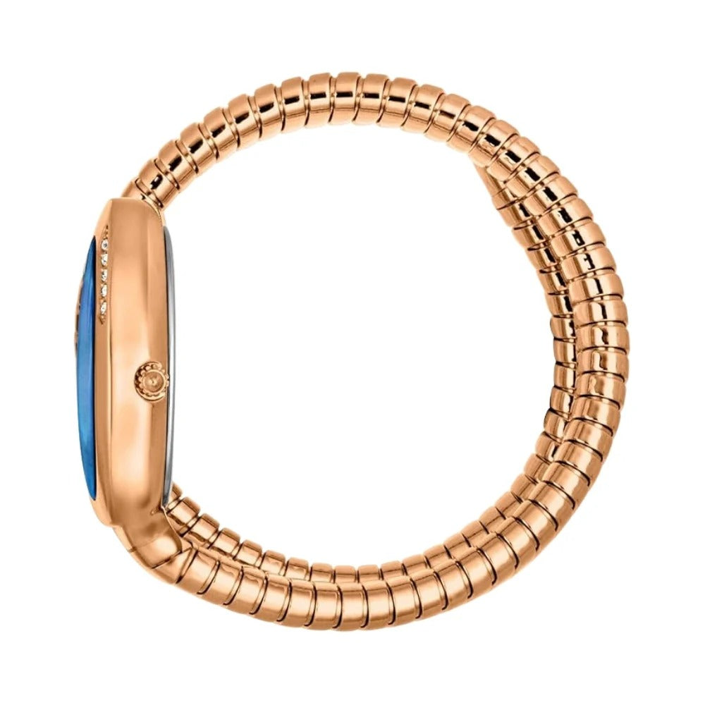 Just Cavalli Glam Evo 4 Blue Dial Rose Gold Steel Strap Watch for Women - JC1L229M0055