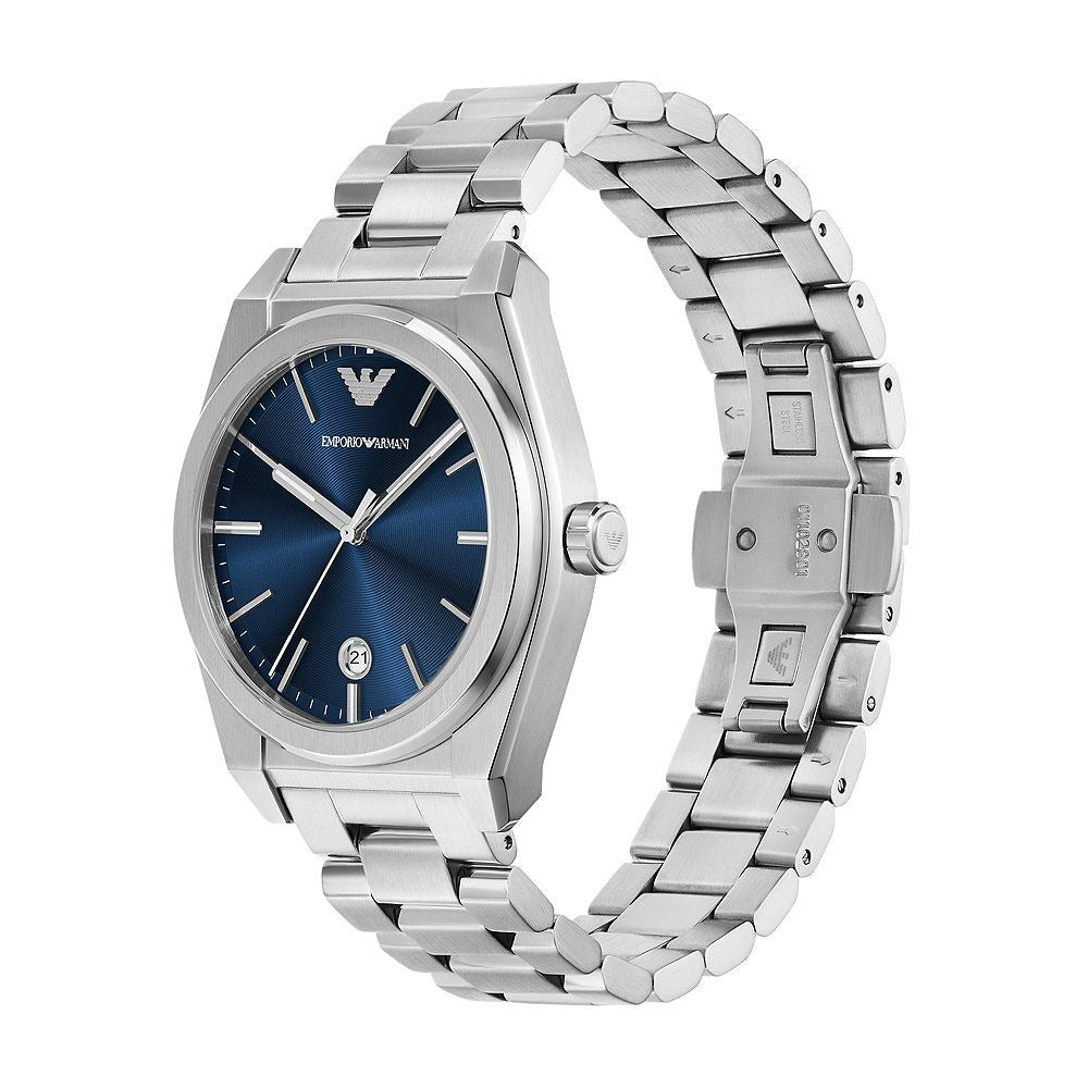 Emporio Armani Frederico Analog Blue Dial Silver Steel Strap Watch for Men - AR11620