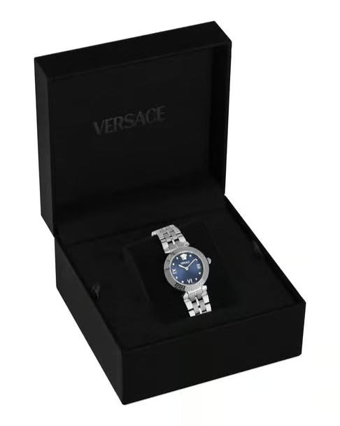 Versace Daphnis Analog Blue Dial Silver Steel Strap Watch for Women - VEOCA0124