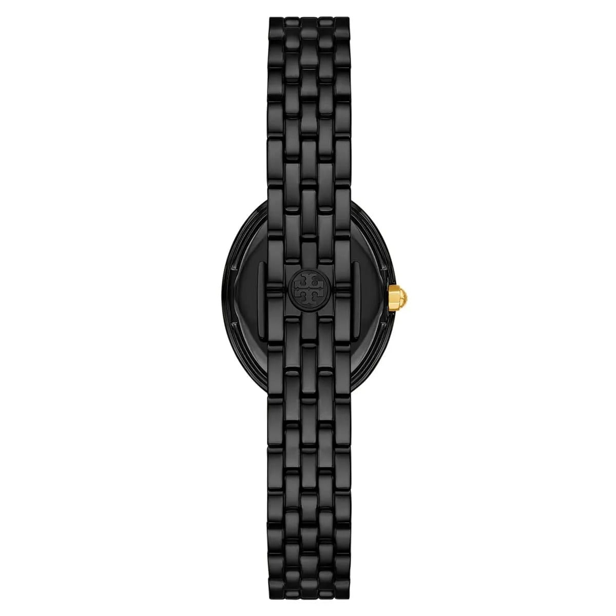 Tory Burch Oval Black Dial Black Steel Strap Watch for Women - TBW6035