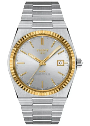 Tissot PRX Powermatic 80 Gold Automatic Silver Dial Silver Steel Strap Watch for Men - T931.407.41.031.01