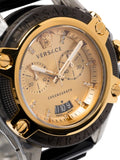Versace Icon Active Chrono Gold Dial Black Silicone Strap Unisex Watch - VEZ701623