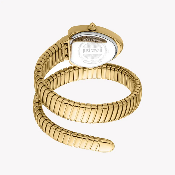 Just Cavalli Lady Snake Green Dial Gold Steel Strap Watch for Women - JC1L249M0035