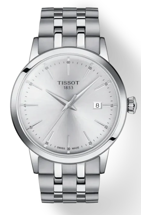Tissot Classic Dream Silver Dial Silver Steel Strap Watch for Men - T129.410.11.031.00