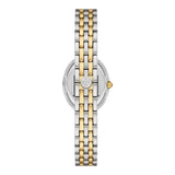Tory Burch Oval White Dial Two Tone Steel Strap Watch for Women - TBW6033