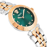 Versace Daphnis Analog Green Dial Two Tone Steel Strap Watch for Women - VEOCA0224