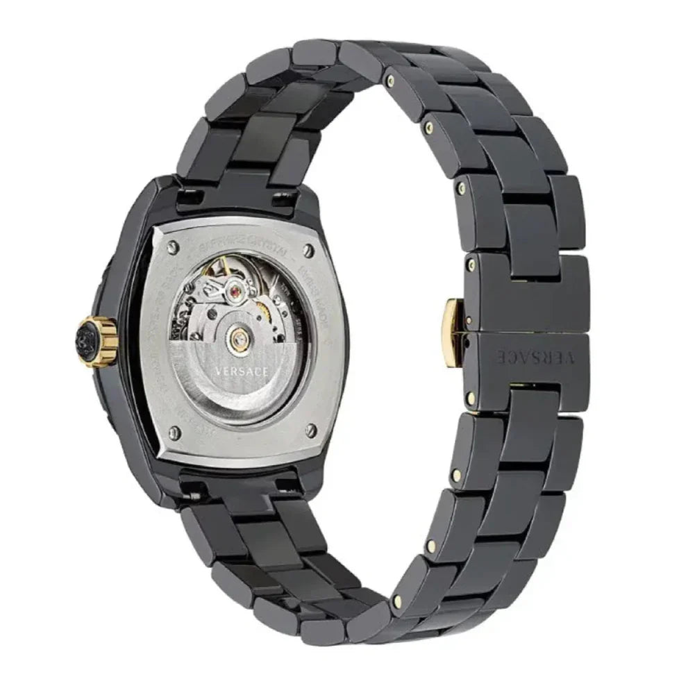 Versace DV One Mini Black Dial Black Steel Strap Watch for Women - VE9F00124
