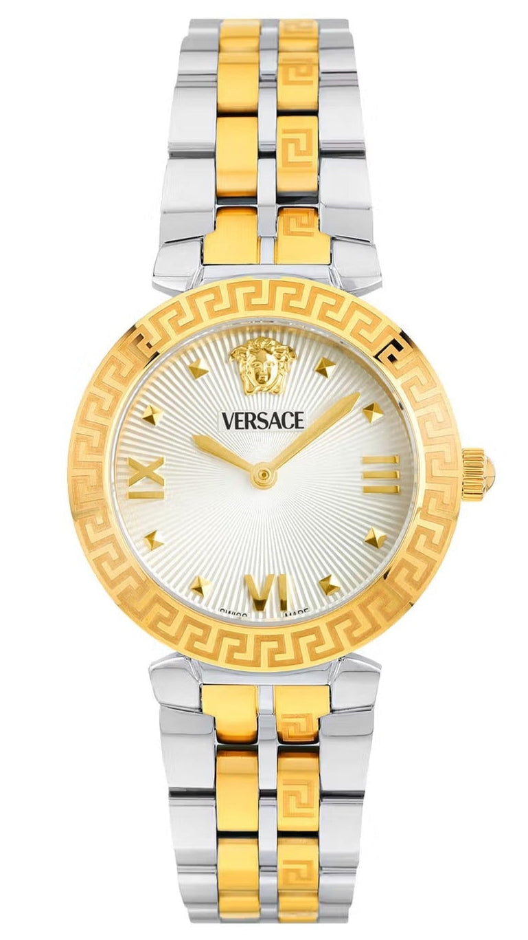 Versace Daphnis White Dial Two Tone Steel Strap Watch for Women - VEOCA0324