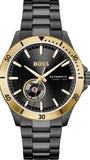 Hugo Boss Troper Chronograph Automatic Black Dial Black Steel Strap Watch for Men - 1514203