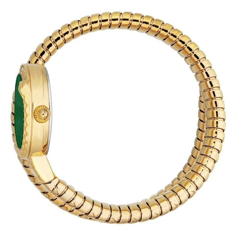 Just Cavalli Enchanting Green Dial Gold Steel Strap Watch for Women - JC1L301M0035