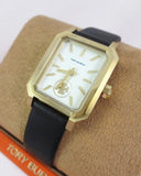Tory Burch Robinson White Dial Black Leather Strap Watch for Women - TBW1504