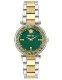 Versace Reve Analog Green Dial Two Tone Steel Strap Watch for Women - VE8B00524