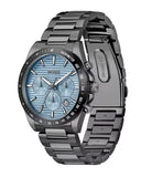 Hugo Boss Strike Chronograph Blue Dial Black Steel Strap Watch for Men - 1514242