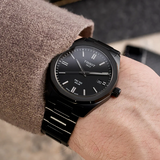 Tissot PRC 100 Solar Quartz Black Dial Black Steel Strap Watch for Men - T151.422.33.051.00