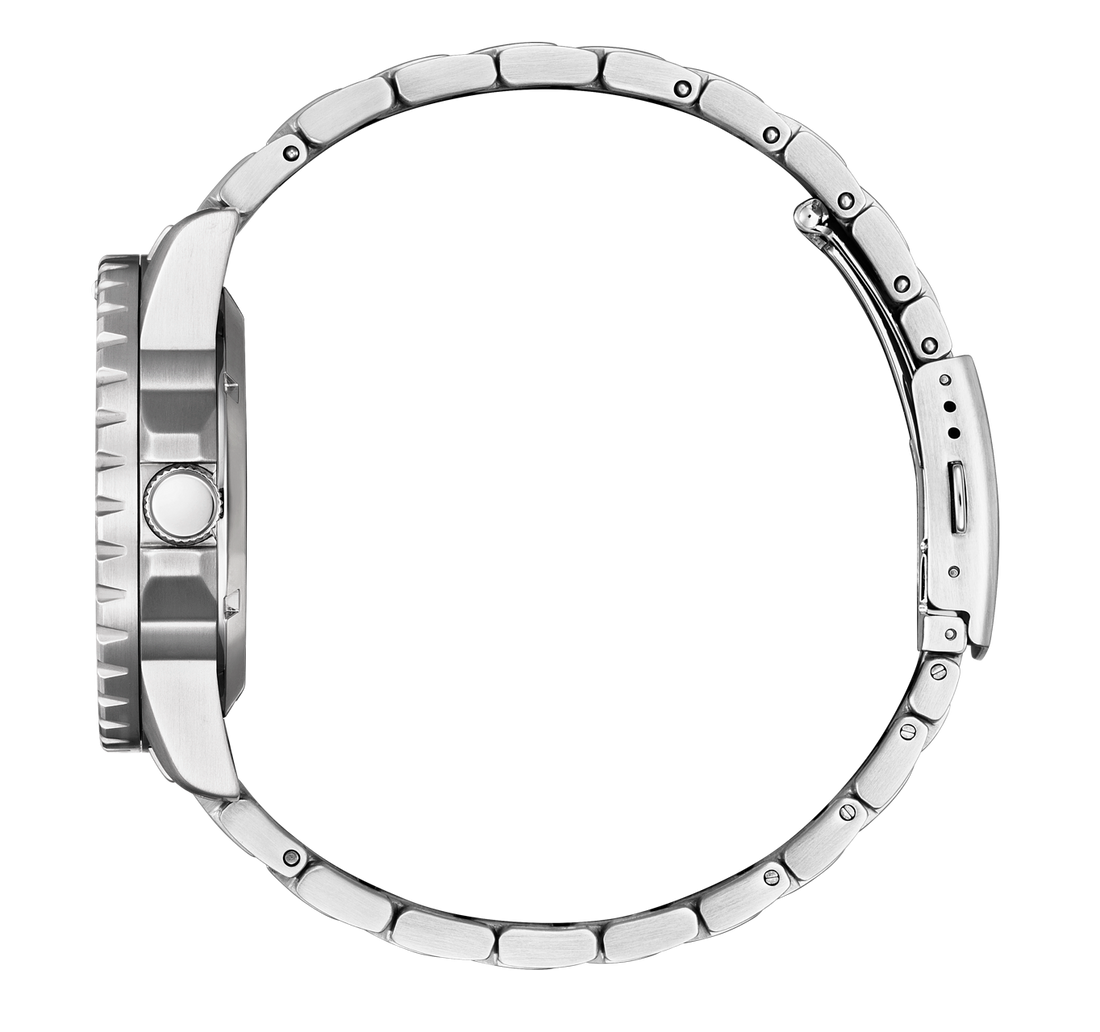 Citizen Mechanical Automatic Orange Dial Silver Steel Strap Watch for Men - NJ0128-80X