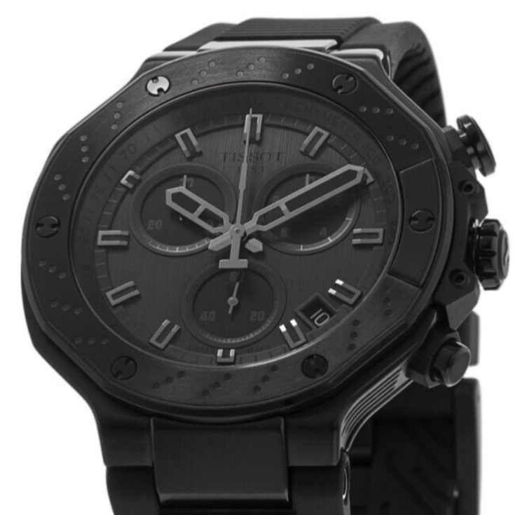 Tissot T-Race Chronograph Black Dial Black Rubber Strap Watch for Men - T141.417.37.061.00