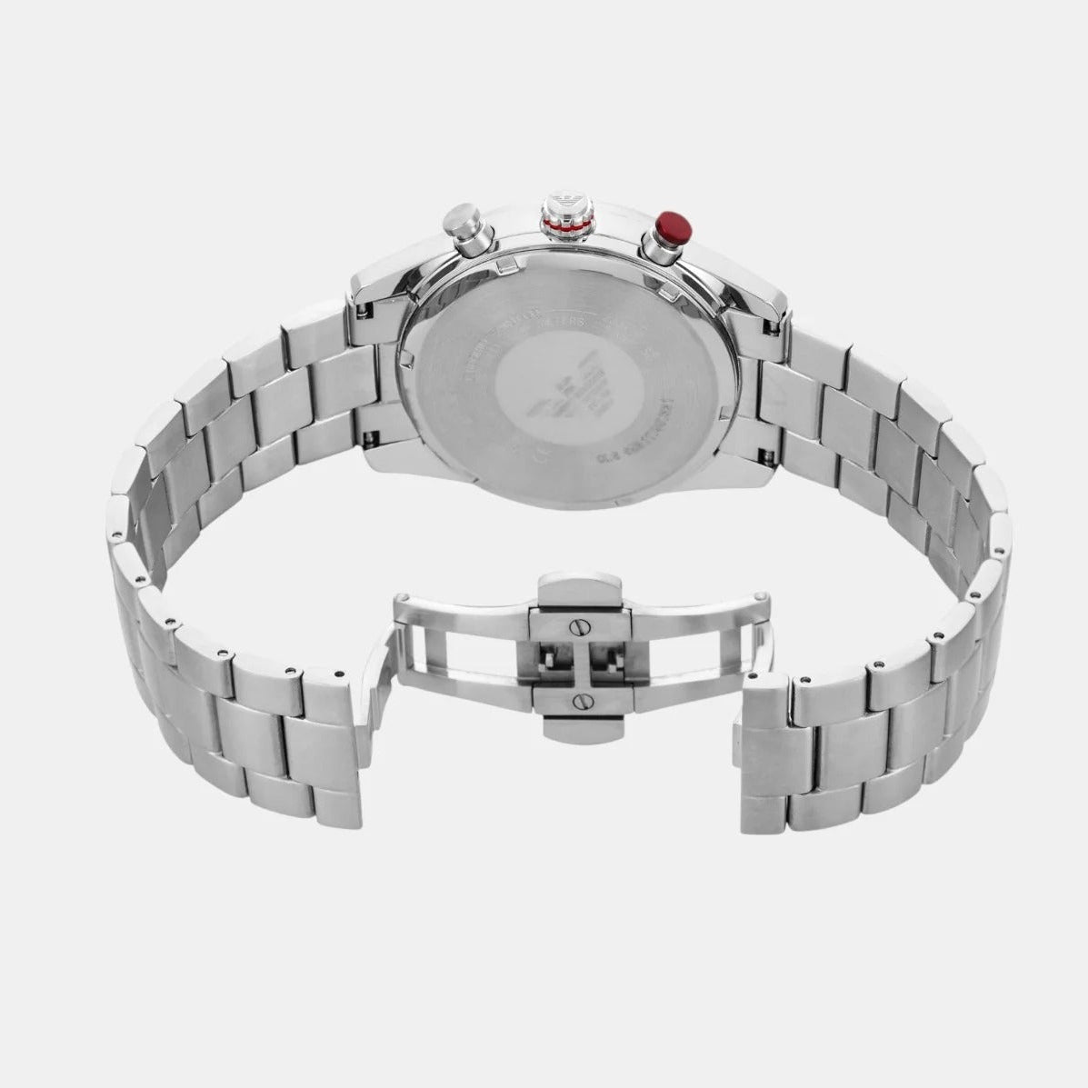 Emporio Armani Racer Chronograph White Dial Silver Steel Strap Watch for Men - AR11645