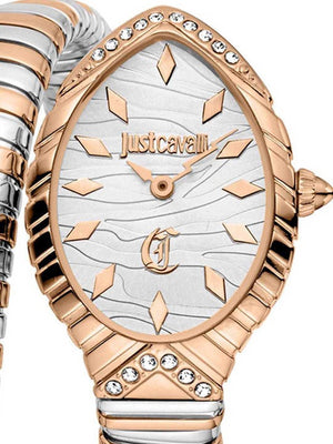 Just Cavalli Specchio Silver Dial Two Tone Steel Strap Watch for Women - JC1L322M0065