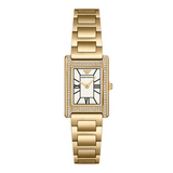 Emporio Armani Genni Crystals Mother of Pearl Dial Gold Steel Strap Watch for Women - AR11659