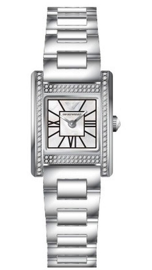 Emporio Armani Genni Analog Mother of Pearl Dial Silver Steel Strap Watch for Women - AR11662