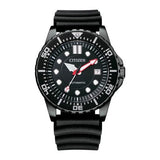 Citizen Mechanical Automatic Black Dial Black Rubber Strap Watch for Men - NJ0125-11E