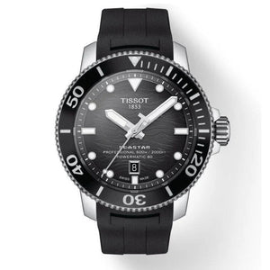 Tissot Seastar 2000 Professional Powermatic 80 Black Dial Black Rubber Strap Watch for Men - T120.607.17.441.00