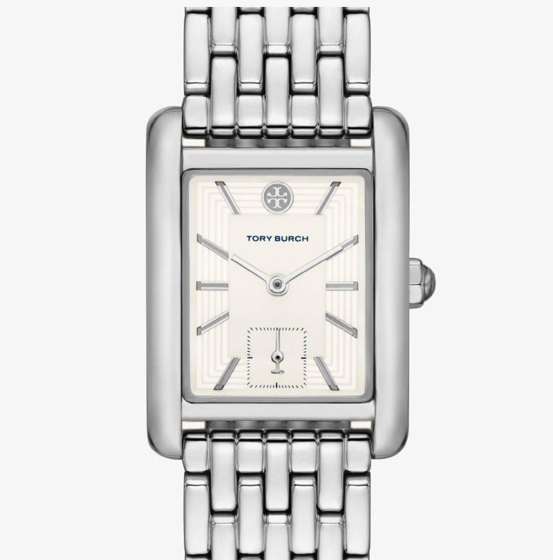 Tory Burch Eleanor White Dial Silver Steel Strap Watch for Women - TBW1069