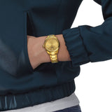 Tissot PR 100 Gold Dial Gold Steel Strap Watch for Women - T150.210.33.021.00