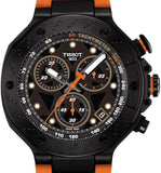 Tissot T Race Chronograph Black Dial Orange Rubber Strap Watch for Men - T141.417.37.051.02