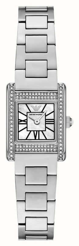 Emporio Armani Genni Analog Mother of Pearl Dial Silver Steel Strap Watch for Women - AR11662