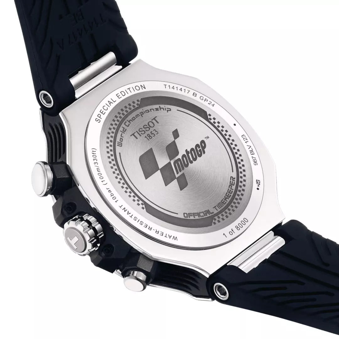 Tissot T Race Moto GP Limited Edition Chronograph Blue Dial Blue Rubber Strap Watch for Men - T141.417.17.047.00