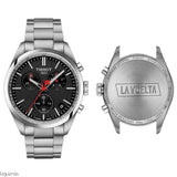 Tissot PR 100 Vuelta Chronograph Black Dial Silver Steel Strap Watch for Men - T150.417.11.051.01