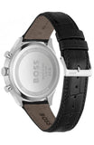 Hugo Boss Gregor Chronograph Black Dial Black Leather Strap Watch for Men - 1514049