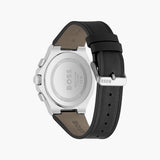 Hugo Boss Taper Chronograph Black Dial Black Leather Strap Watch for Men - 1514085
