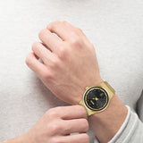 Hugo Boss Candor Black Dial Gold Steel Strap Watch for Men - 1514077