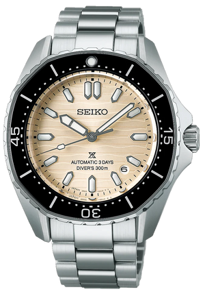 Seiko Prospex Polygonal Divers Automatic Pearl White Dial Silver Steel Strap Watch for Men - SPB481J1