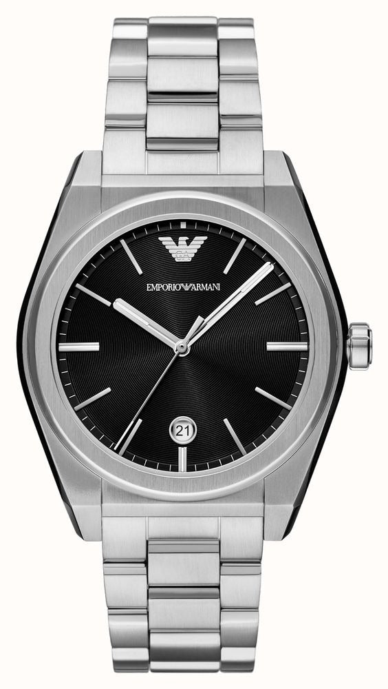 Emporio Armani Frederico Analog Black Dial Silver Steel Strap Watch for Men - AR11622