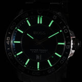 Hugo Boss Runner 3H Green Dial Silver Steel Strap Watch for Men - 1514208