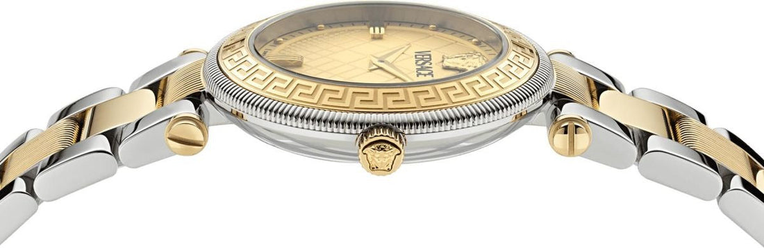 Versace Reve Analog Gold Dial Two Tone Steel Strap Watch for Women - VE8B00324