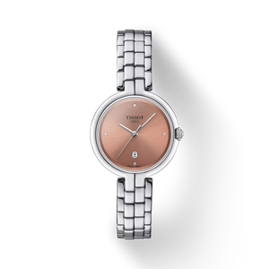 Tissot T-Lady Flamingo Diamonds Pink Dial Silver Steel Strap Watch for Women - T094.210.11.336.00