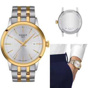 Tissot Classic Dream Silver Dial Two Tone Steel Strap Watch for Men - T129.410.22.031.00