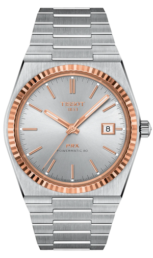Tissot PRX Powermatic 80 18K Silver Dial Silver Steel Strap Watch for Men - T931.407.41.031.00