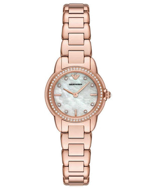 Emporio Armani Mia Mother of Pearl Dial Rose Gold Steel Strap Watch for Women - AR11671