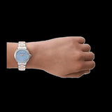 Emporio Armani Three Hand Blue Dial Two Tone Steel Strap Watch for Women - AR11597