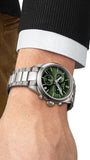 Tissot PR 100 Chronograph Green Dial Silver Steel Strap Watch for Men - T150.417.11.091.00