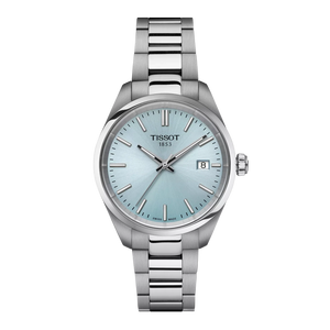 Tissot PR 100 Ice Blue Dial Silver Steel Strap Watch for Women - T150.210.11.351.00
